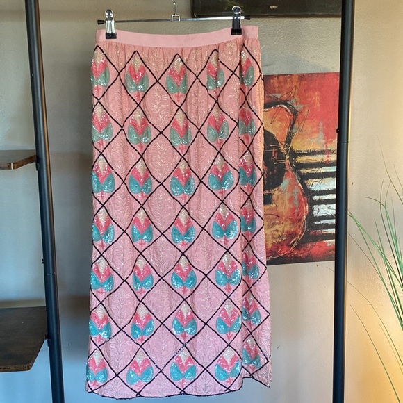 Hollywood studios Vintage beaded pink size 2 skirt - Picture 3 of 16